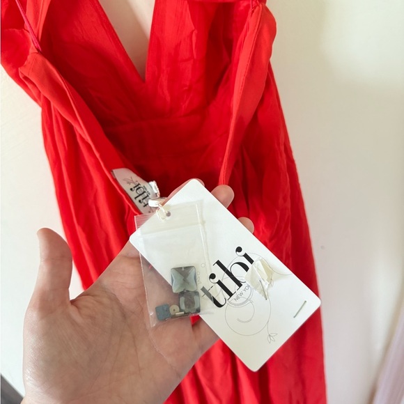 Tibi NEW Jeweled Red Orange Silk Gown - Picture 9 of 11
